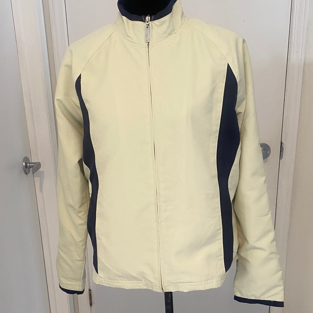 Gloria Vanderbilt lightweight Sport Jacket Full Zip light green/Navy Size Large